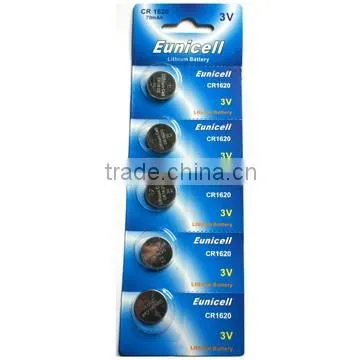EUNICELL CR1620 LIR1620 BUTTON CELL BATTERY/3VOLT