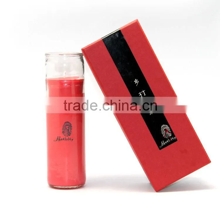 Home decoration top value candle with clear glass jar