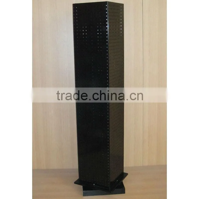 four sides metal floor rotating pegboard rack with trade assurance