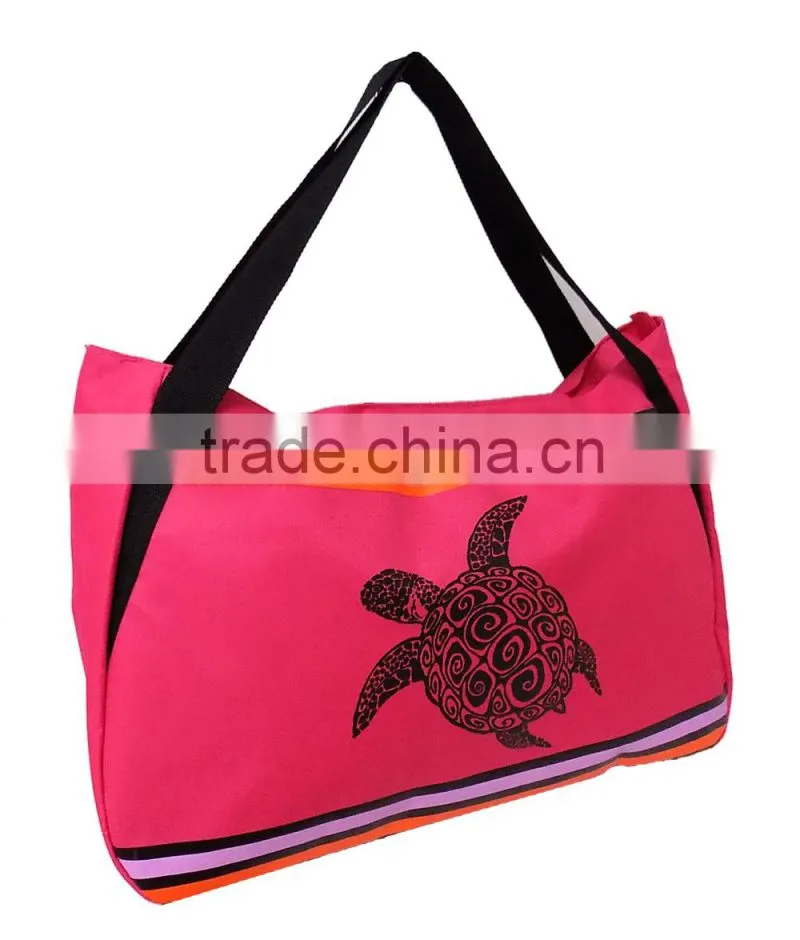 600D polyester silk printing shoulder shopping bag