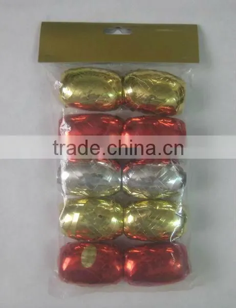 HOT SALE Christmas Present Wrapping Decorations Metallic Poly Curly Ribbon Egg Pack