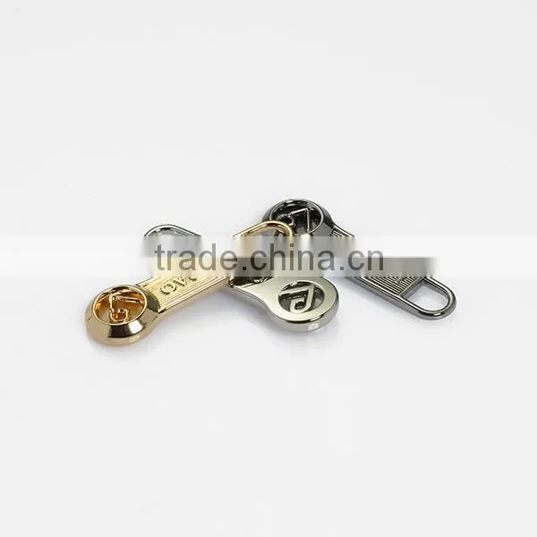 Luggage bag metal zipper puller leather zipper puller zinc metal slider
