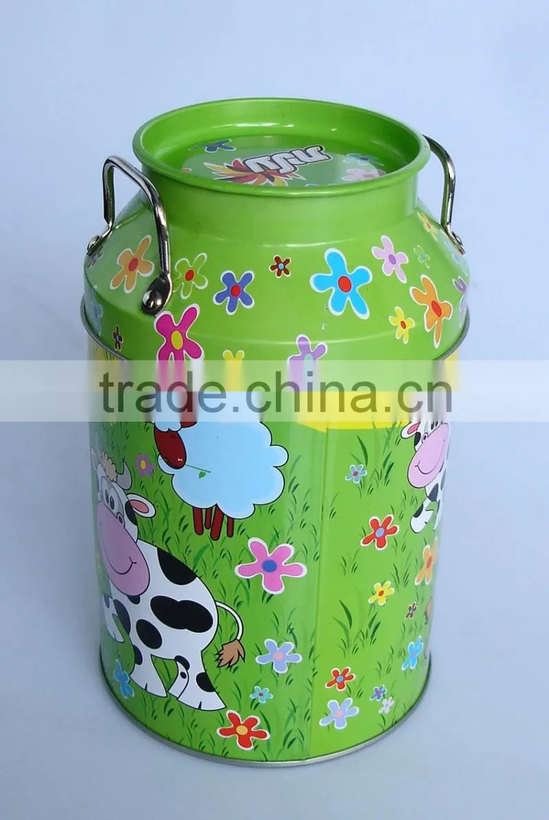 2016 Nice Design Metal Milk Can with Handle tin Water bottle