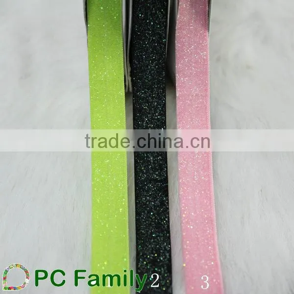 5/8" Elastic glitter ribbon for baby hair bands