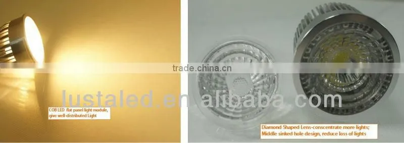 7W Spotlight LED COB, Anti-glare Lens Design, 90-100lm/W, 3 Years Warranty,GU10 LED 7 Watt