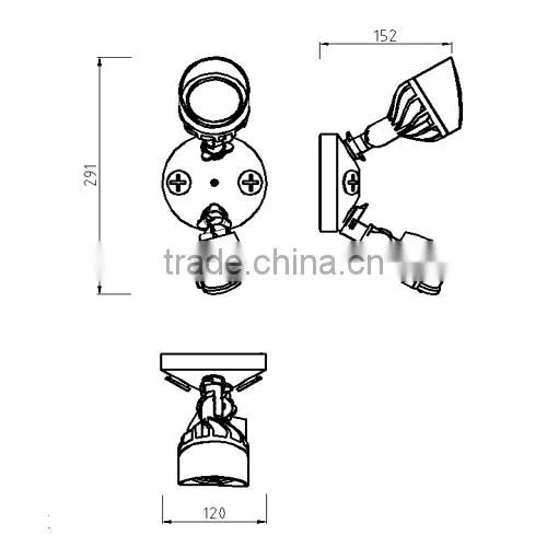Single Head 14W 2700-6500K Die-cast Aluminum Security Light