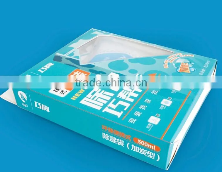 REACH Approval Calcium chloride Gift box paking 500ml Hang Moisture trap Dehumidifier Bags