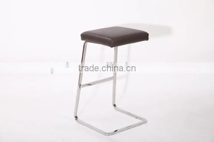 Solid stainless steel frame leather ergonomic four seasons barstool sale