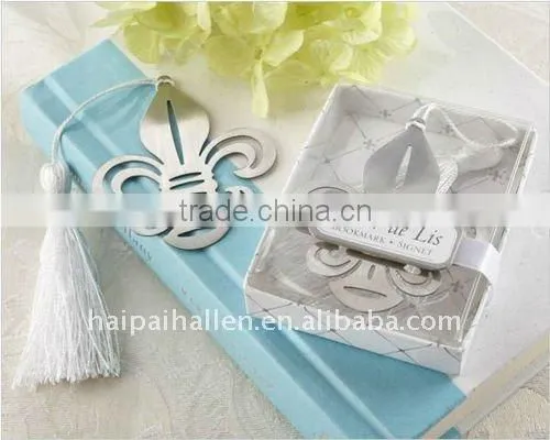 Stainless steel snowflake shaped bookmark with tassel for wedding
