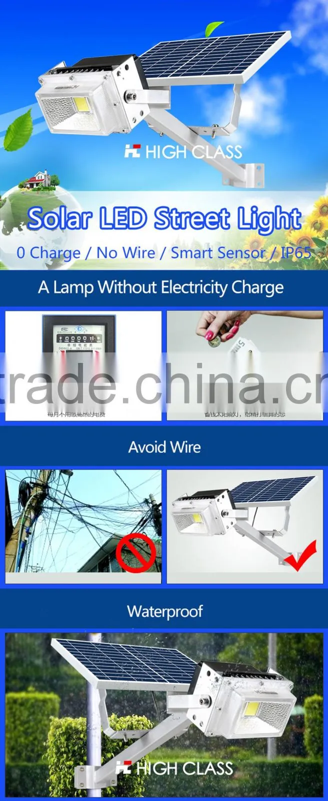 Outdoor Waterproof IP65 10W 15W Time Mcirowave Sensor Control LED Solar Street Lamp