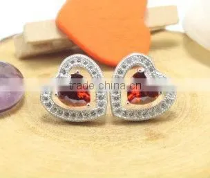 2013 best selling spring collection 925 sterling silver earrings with skyblue cz centers for trendy woman and girls