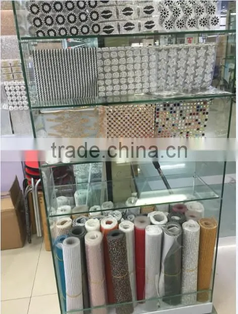 Bling Bling 24x40cm Decorative Shaped Rhinestone Mesh , Fancy Rhinestone Sheet For DIY cut