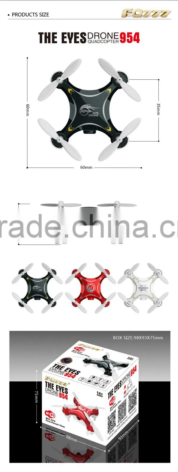 2016 New wifi control mini quadcopter with camera