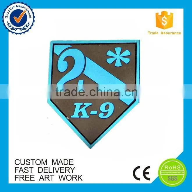 High quality eco-friendly sew-on custom pvc rubber patch logo