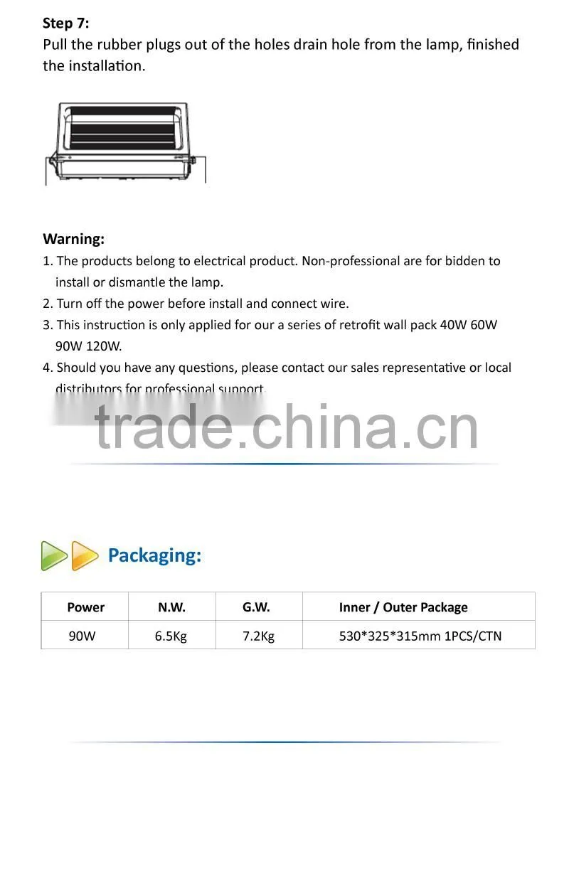 High Lumen UL DLC 90W LED Wall Pack Light