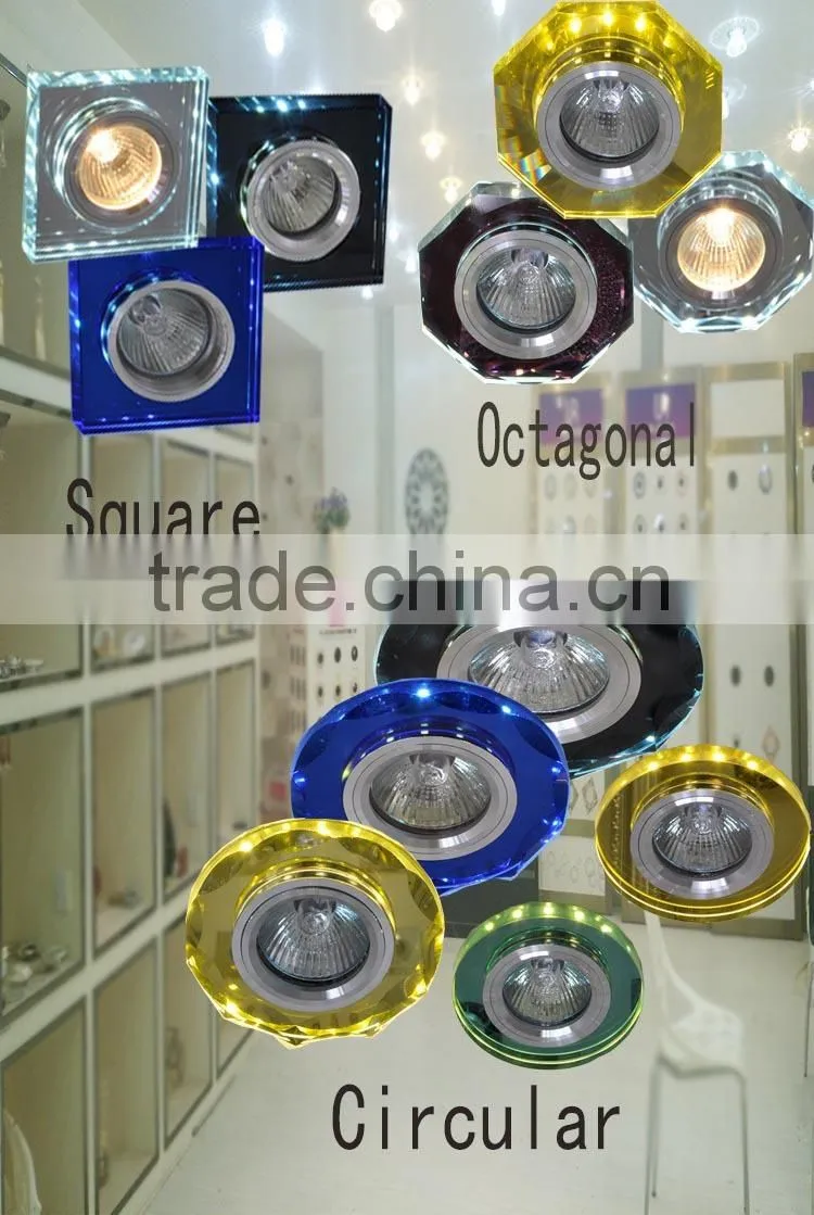 blue glass surface decoration lighting led ceiling light for mr16