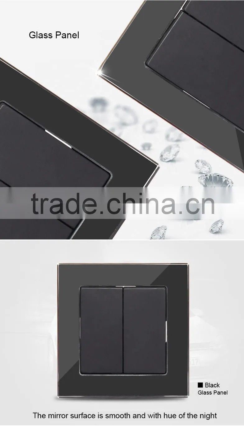 European standard 2 gang 1 way or 2 way electrical lighting switch