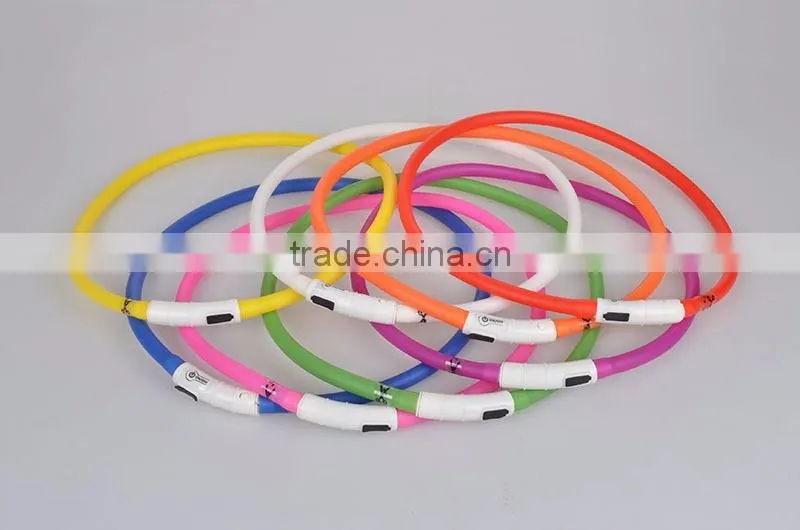 newest Waterproof led dog collar cuttable USB rechargeable usb rechargeable flashing dog collars