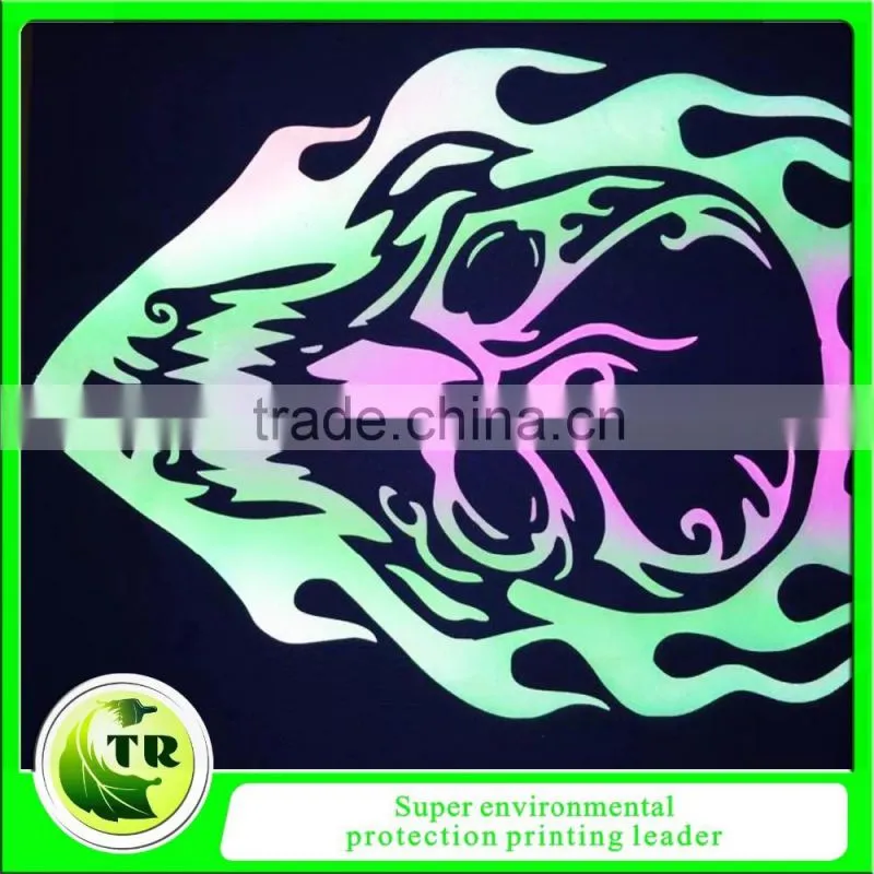 Rainbow effect silicone reflective heat transfer printing label