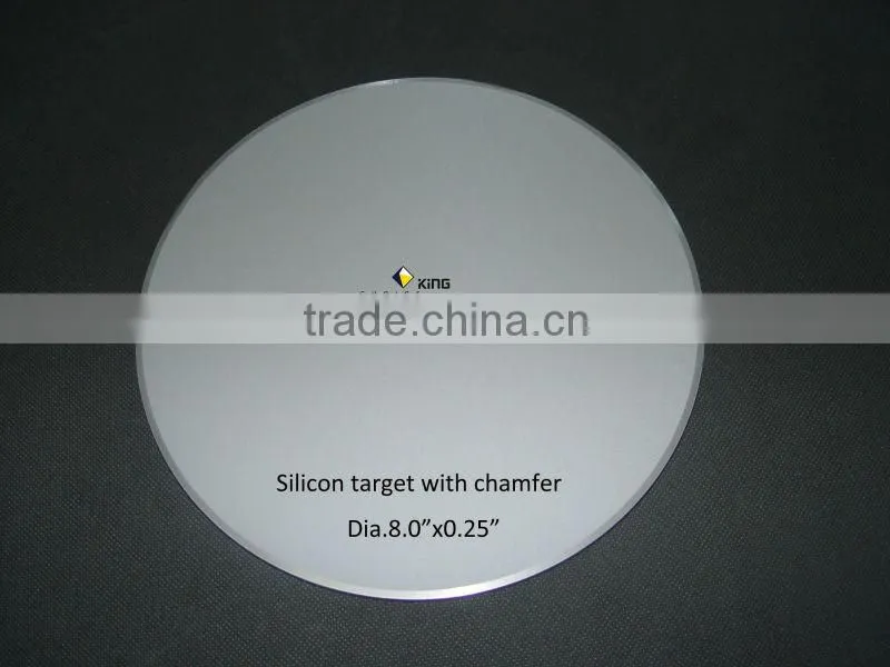 mono crystal Si disc with chamfer Dia.8.0"x0.25"