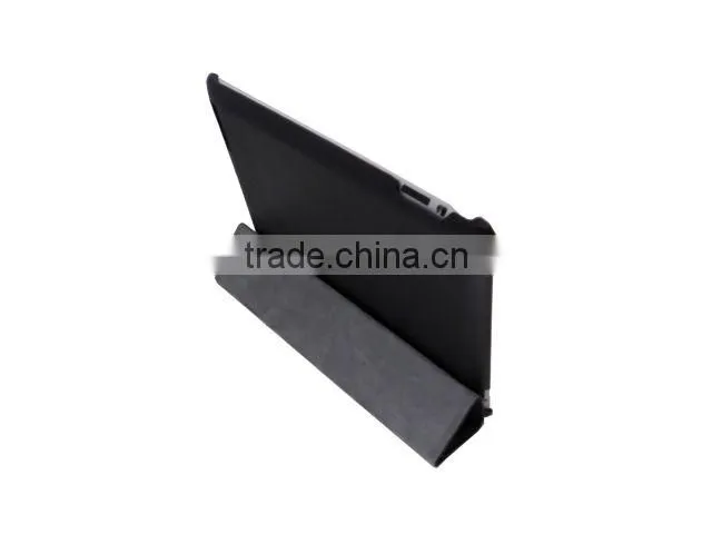 Heat setting stand leather case for the new iPad 3 Black