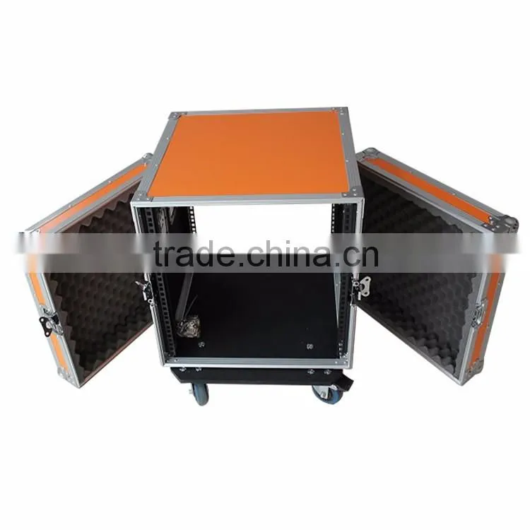 Fashional design aluminum wooden flight case with wheels