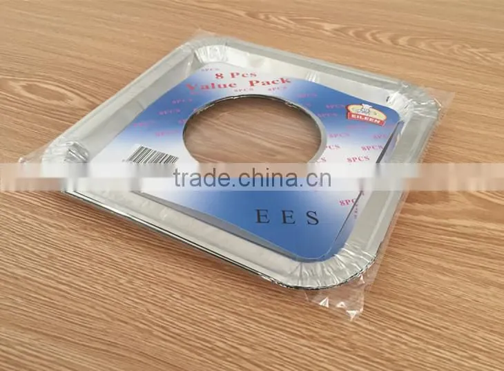 Household Aluminium Foil Gas Burner/Gas Stove Protector 8 3/4" X 8 3/4"