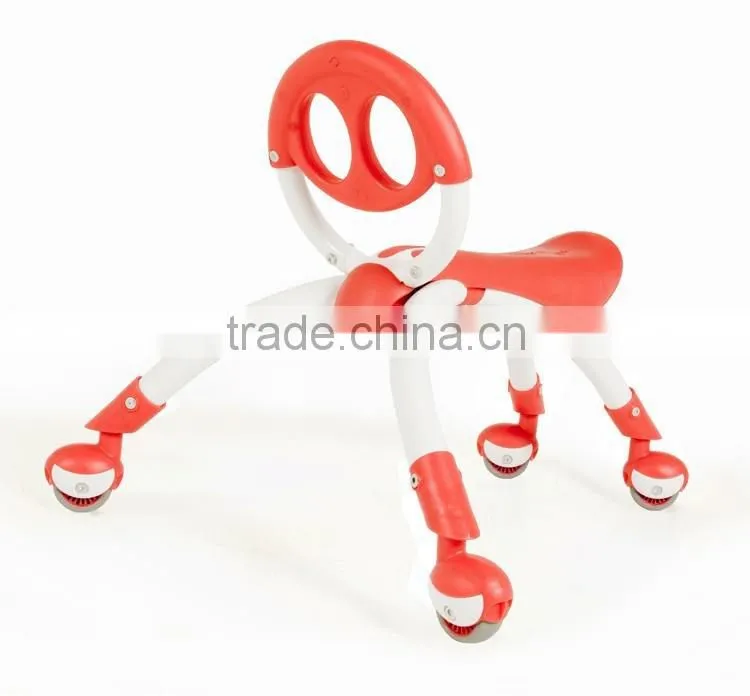 Children's smiling face four-wheel balanced walkers