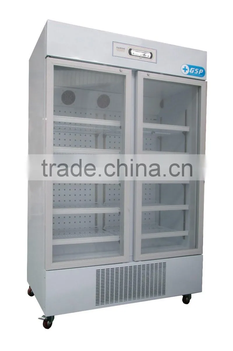 8-20 degree scientific and pharmacy use freezer glass door CFC free refrigerant