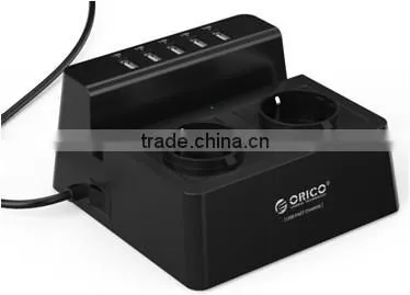 USB chargingport wih 6-way EU Individual Switch Extension Power Strip with Kid Protector