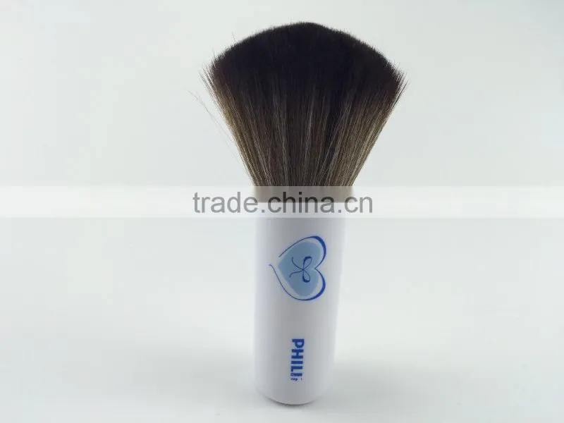 2014 top quality synthetic hair&goat hair white plastic handle kabuki brush