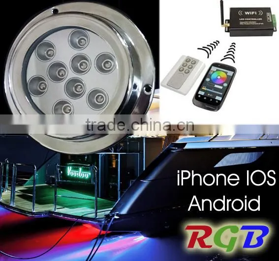 Smart Wifi for iPhone Android Control RGB Colorful Underwater Boat LED Light