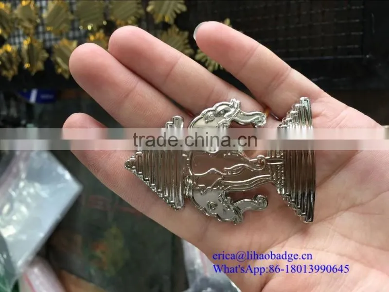Designer metal plates tags for jeans , designer metal labels for hangbags