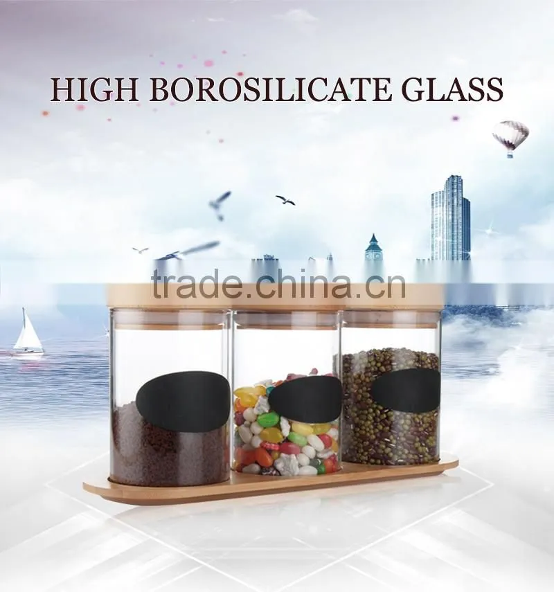 high borosilicate handmade glass mason jar handle lids for 500ml