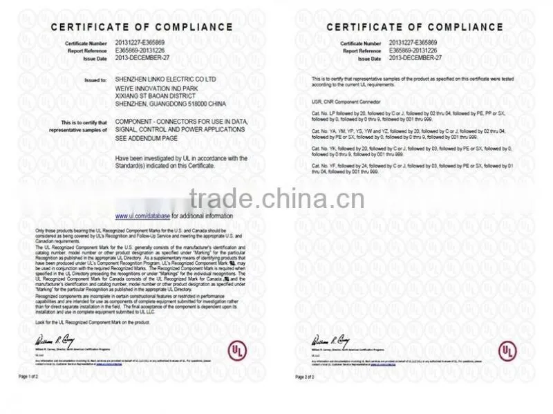 Made in china waterproof wire connector 9 contacts Cable Terminal End Copper Ferrules Connector