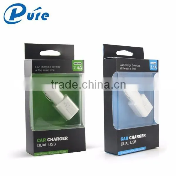 Wholesale mobile phone accessories multi car charger data transfer cable universal portable dual usb car charger