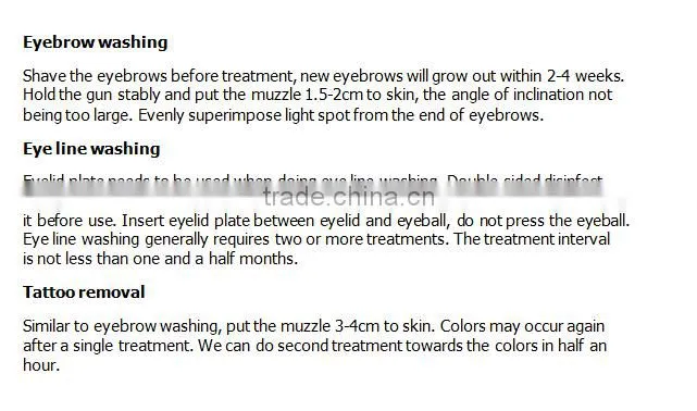 ND Yag laser tattoo eyebrow removal machine laser pistol