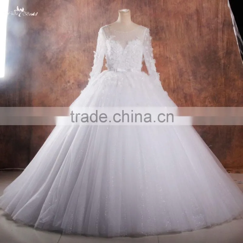 RSW1040 China Wholesale Real Fabric Flowers For Alibaba Wedding Dress Pictures Of Latest Gowns Designs