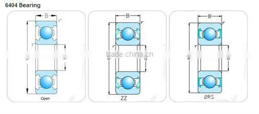 Use in fan motor bearing 6404 deep groove bearing with row material