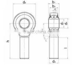 Heavy duty rod ends with integral self-aligning bearing, BAM