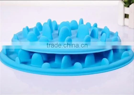 Interactive Anti Gulp Silicone Pet Bowl Slow Feed Dog Bowl