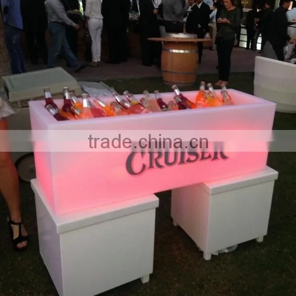 BSCI led champagne ice bucket with white led lighting