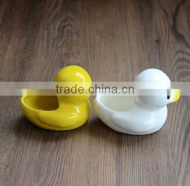 Cute mini duck ceramic pot home desktop decoration bonsai flower pots