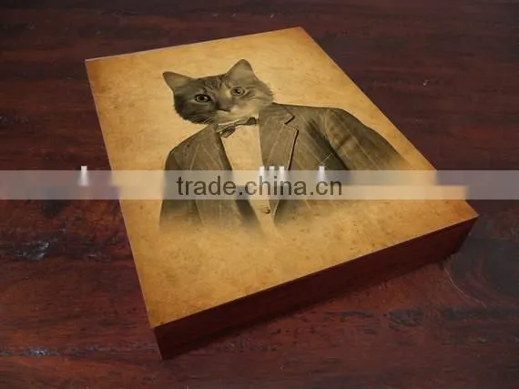 Personalized Solid Wooden Block Digital UV printing on wood Custom Laser Wooden Poster MDF Blank