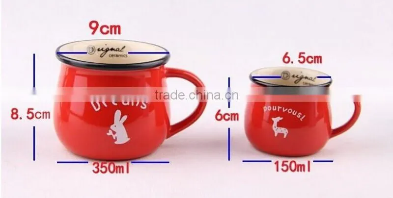 Haonai high quality hot sale ceramic morning tea or milk cup