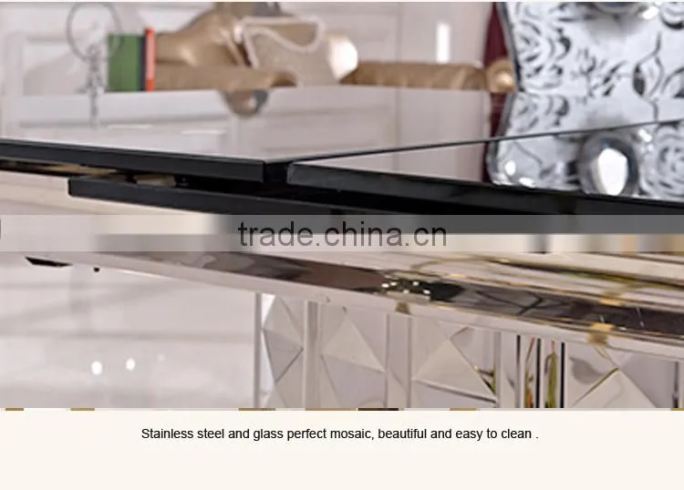 New Model Furniture Folding Extendable Glass Dining Table TH391