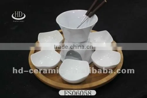 red fondue set chocolate,cheese fondue set,fondue set with wooden base,chocolate fondue ceramic