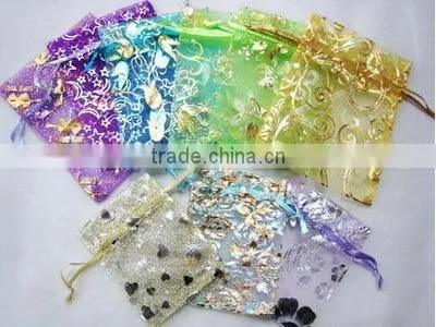2017 sheer hot sale drawstring organza bag
