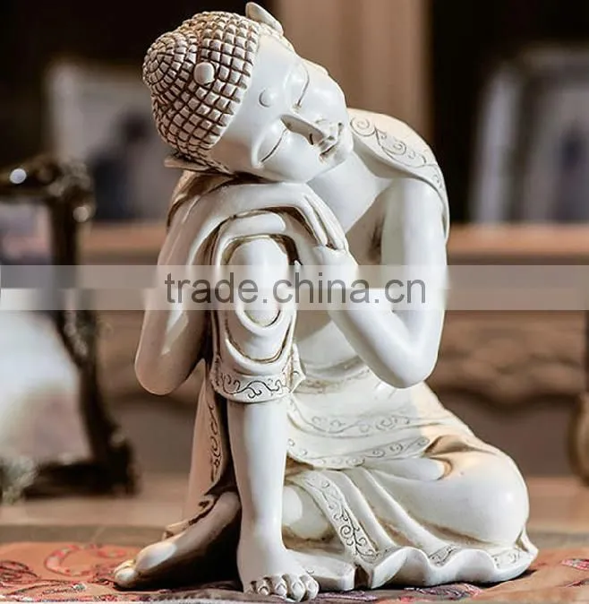 Hand carved resin sleeping Buddha statue