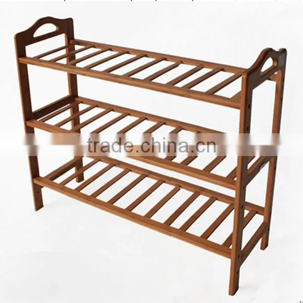 Easy to assemble bamboo shoe rack